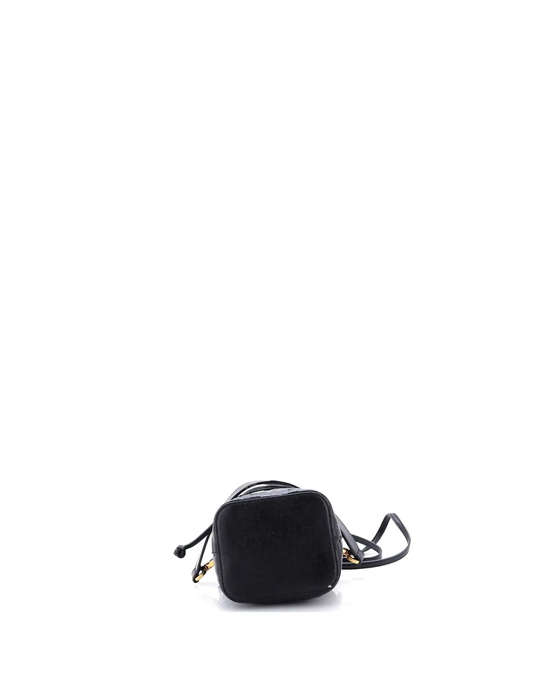 Pre-Owned Fendi Mini Mon Tresor Bucket Bag Zucca Embossed Leather