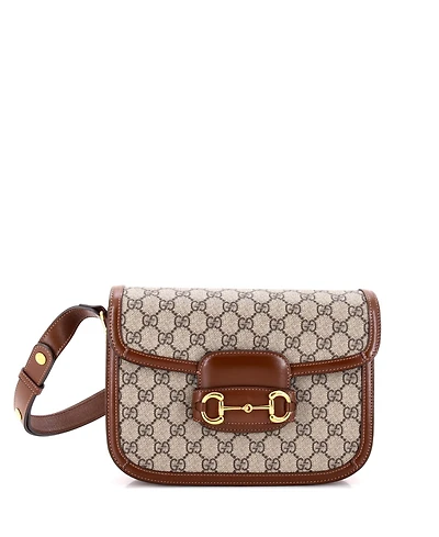 Pre-Owned Gucci Small Horsebit 1955 Shoulder Bag Gg Coated Canvas with Leather