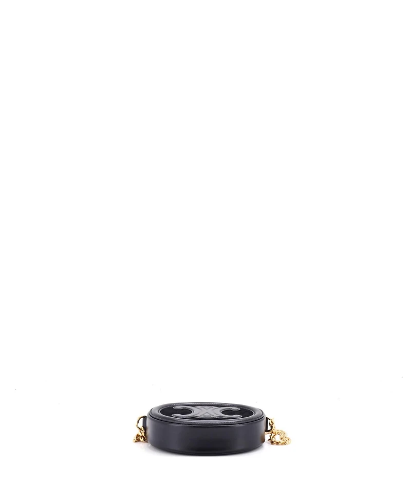 Pre-Owned Celine Triomphe Oval Chain Crossbody Bag Velvet and Leather