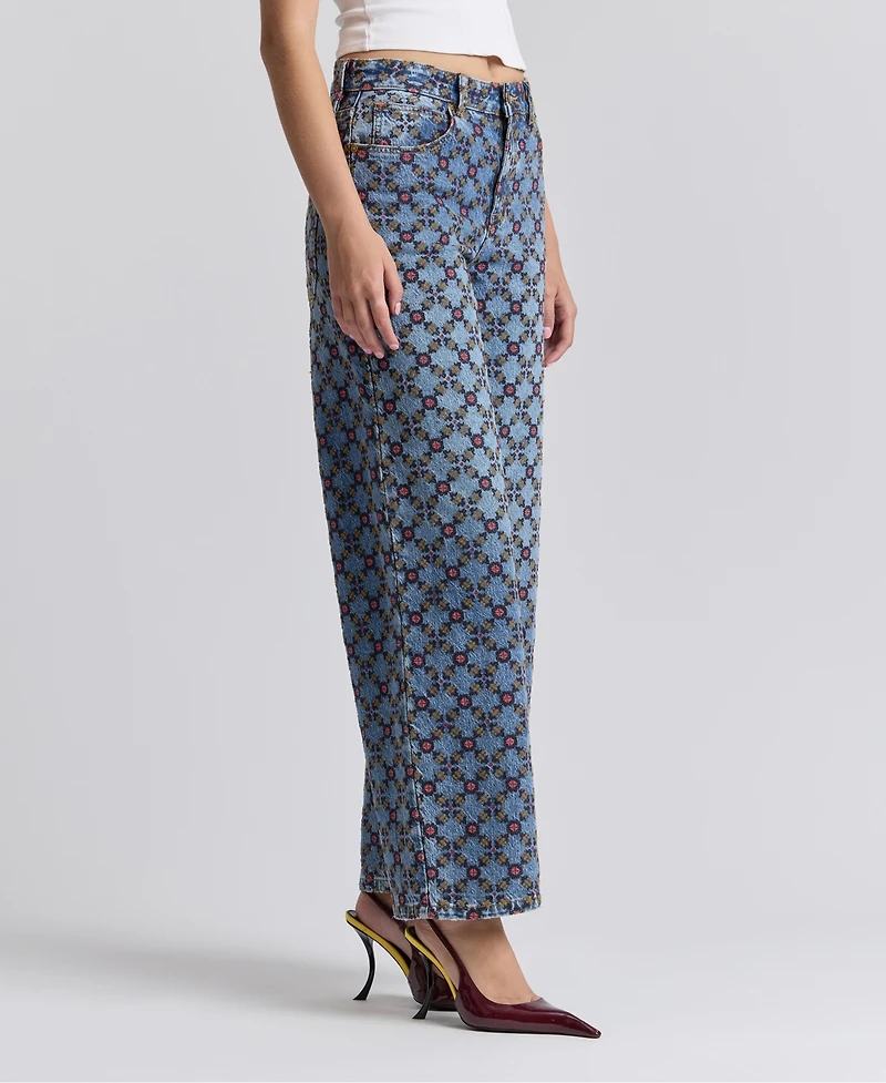 Avec Les Filles Women's Mid-Rise Wide-Leg Jeans