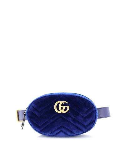 Pre-Owned Gucci Gg Marmont Belt Bag Matelasse Velvet