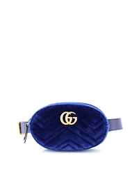 Pre-Owned Gucci Gg Marmont Belt Bag Matelasse Velvet