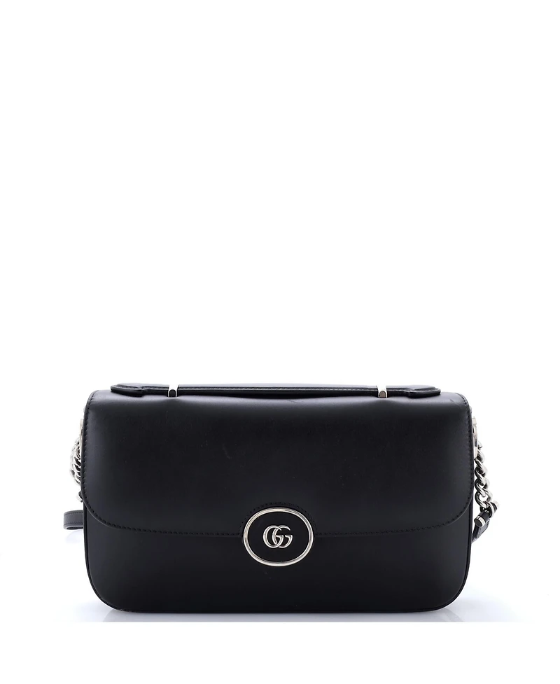Pre-Owned Gucci Small Petite Gg Flap Shoulder Bag Leather