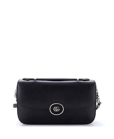 Pre-Owned Gucci Small Petite Gg Flap Shoulder Bag Leather