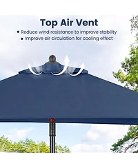 Gouun 5 Ft Patio Square Market Table Umbrella with 4 Sturdy Ribs