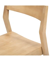 Plank+Beam Modern Counter High Table, Wirebrush + 4 Chairs