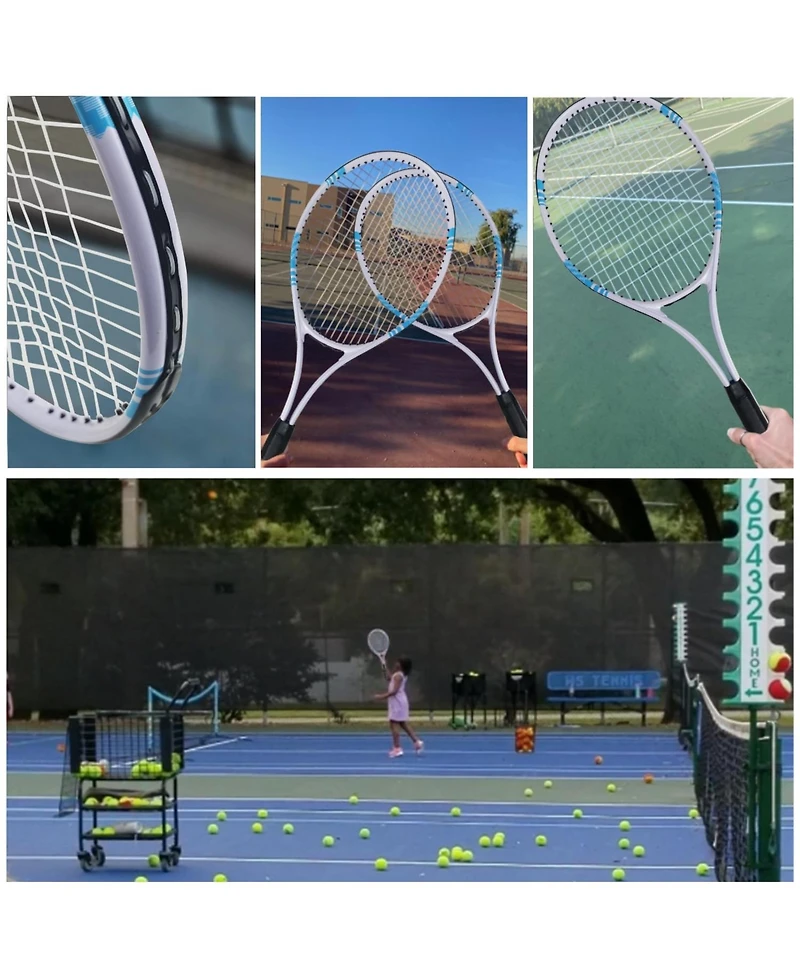Aofar Tennis Rackets 2 Players Set With Cover Bag Grip Balls