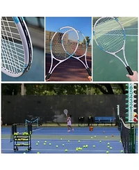 Aofar Tennis Rackets 2 Players Set With Cover Bag Grip Balls