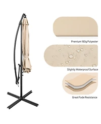 Gouun 10 Feet Cantilever Patio Umbrella with 8 Ribs Tilt and Cross Base