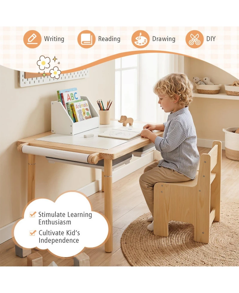 Hongge 6-In-1 Kids Sensory Table With Adjustable-Height Legs, Ages 3+