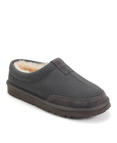 Dearfoams Men's Fireside by Grafton Sport Knit Water Repellent Twill Clog Slippers
