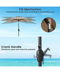 Gouun 7.5 Feet Heavy Duty Outdoor Patio Market Umbrella with Push Button Tilt