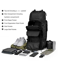 Piscifun 75L Molle Hiking Backpack With Rain Cover Hydration Compartment For Camping Travel
