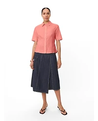 Masai Copenhagen Women's Maiven Boxy Button-Up Short-Sleeve Cotton-Blend Shirt
