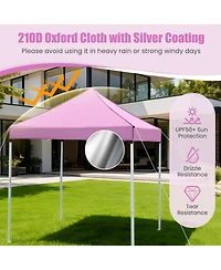 Gouun 6.5 x 6.5 Ft Pop Up Canopy Tent with 4 Sidewalls and Wheeled Bag