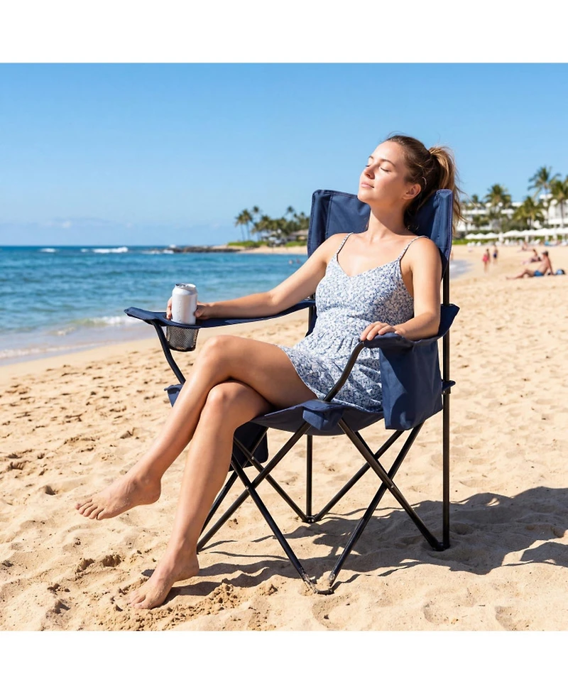 Hongge Folding Camping Chair with Breathable Mesh Backrest
