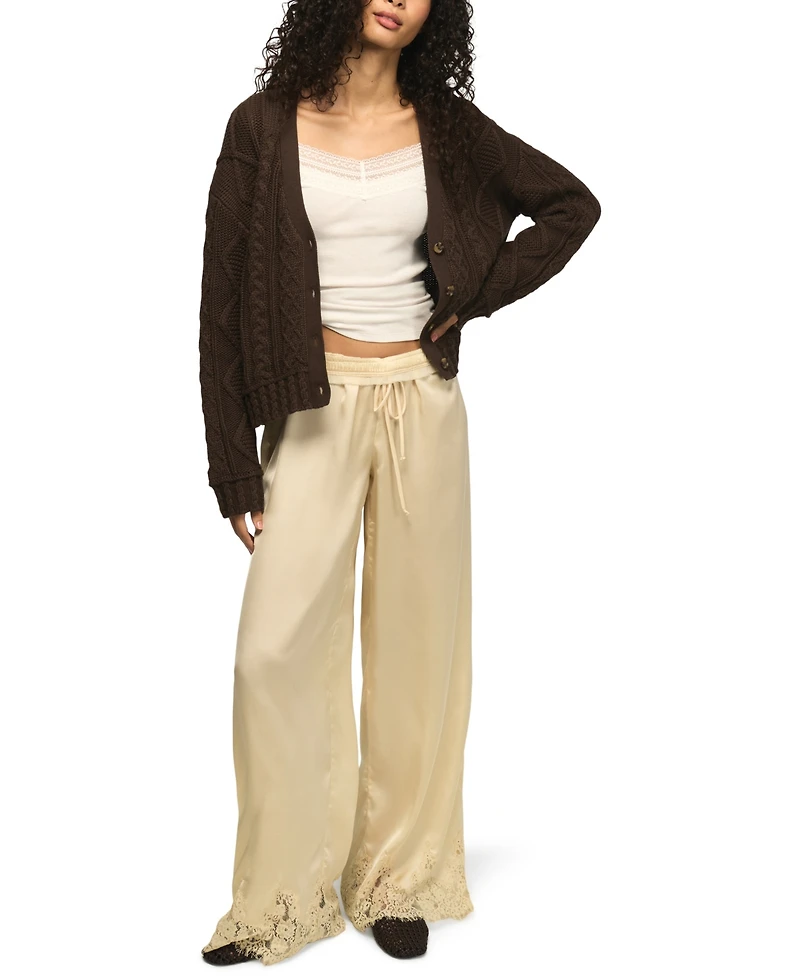Lucky Brand Women's V-Neck Cable-Knit Cardigan Sweater