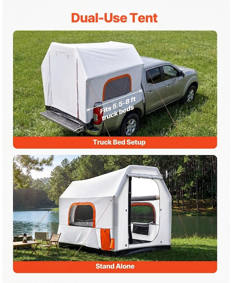 Hongge Inflatable Truck Bed Tent for 5.5 to 8.0 feet Pickup Beds