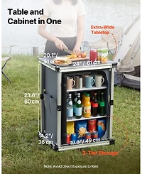 Hongge Aluminum Folding Camp Kitchen Cabinet with Three Shelves