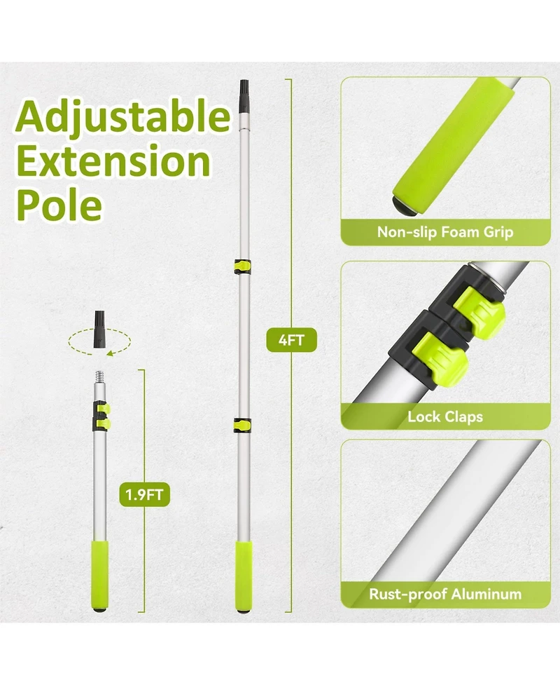 Xdovet Paint Roller Set includes extension pole, roller, tray, and multi-angle extension joint