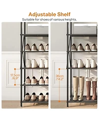 Slickblue Freestanding 8-Tier Metal Shoe Rack Organizer for Entryway Bedroom Closet Storage
