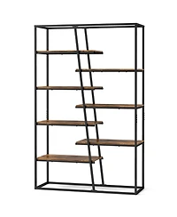 Sugift 71-Inch 7-Tier Industrial Etagere Bookcase with Heavy-Duty Metal Frame