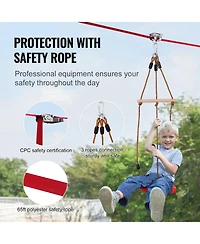 Hongge 65 ft Backyard Zip Line Kit Rated to 500 lb Capacity