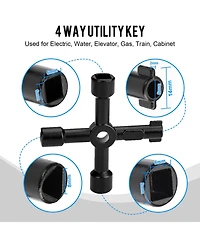 Xdovet Water Meter Key 4-Way T-Handle Shut Off Tool