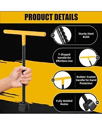 Xdovet Water Meter Key T-handle U-head Shut Off Tool Curb Valve