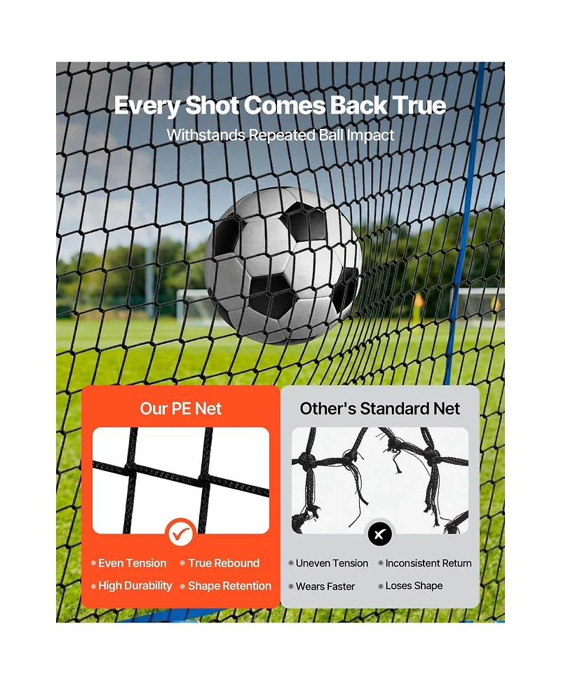 Hongge 5 x 4 ft Quick-Switch Angle Soccer Goal Rebounder Net