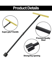 Xdovet Water Meter Key Shut Off Tool Steel 4 Way Seal Tape