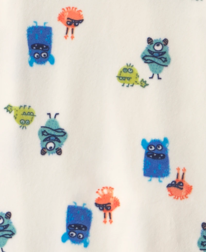 Carters Baby Boys' Monster 2-Way Zip Dream Plush Snug-Fit Footed Pajama