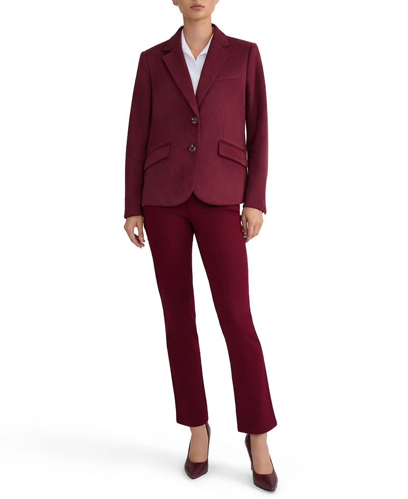 Jones New York Women's Suede Notch-Collar Two-Button Jacket