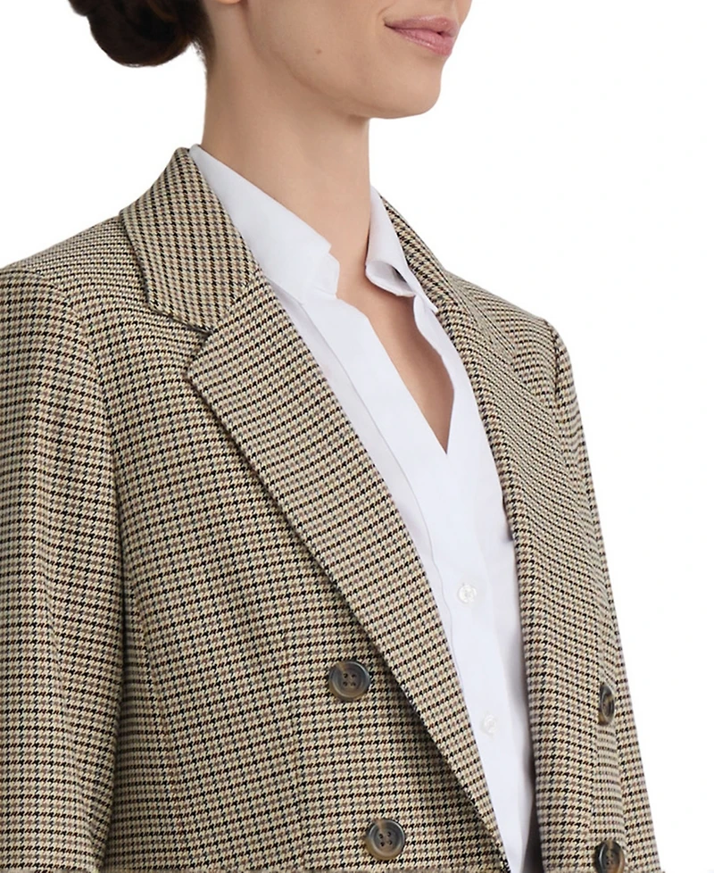 Jones New York Women's Mini-Houndstooth Faux Double-Breasted Jacket