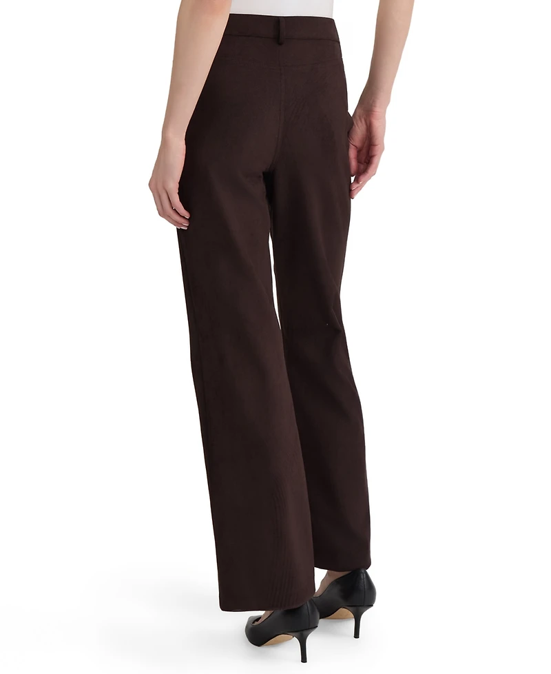 Jones New York Women's Ff Lexington Bootleg Bootcut Mid-Rise Scuba-Suede Pants
