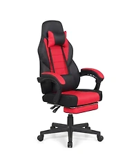 Sugift Ergonomic Video Game Chair with Headrest Reclining Backrest and Footrest
