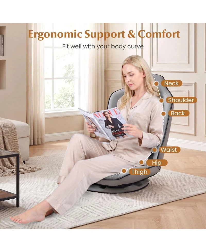Sugift 360degree(s) Swivel Gaming Floor Chair with 5-Level Adjustable Backrest
