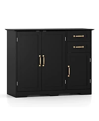 Sugift 40 Inch Modern Kitchen Sideboard Buffet Cabinet with 2 Drawers and Adjustable Shelf