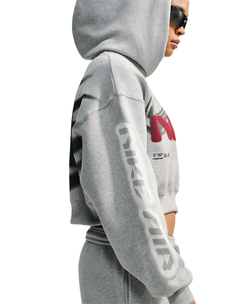 Nike Studio Women's Fleece Cropped Oversized Pull-On Hoodie