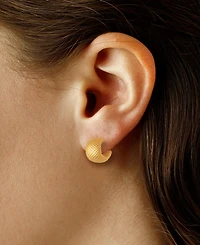 Macy's Sculptured Faceted Bold Band Hoop Earrings in 14k Yellow Gold