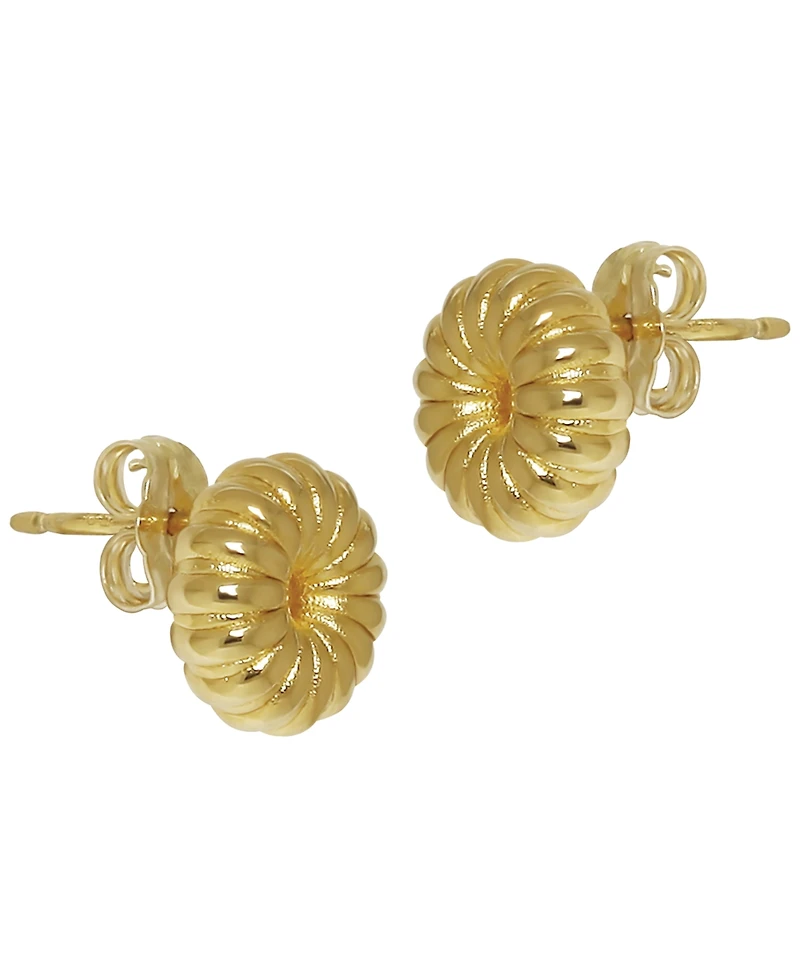 Macy's Ribbed Donut Stud Earrings in 14k Yellow Gold