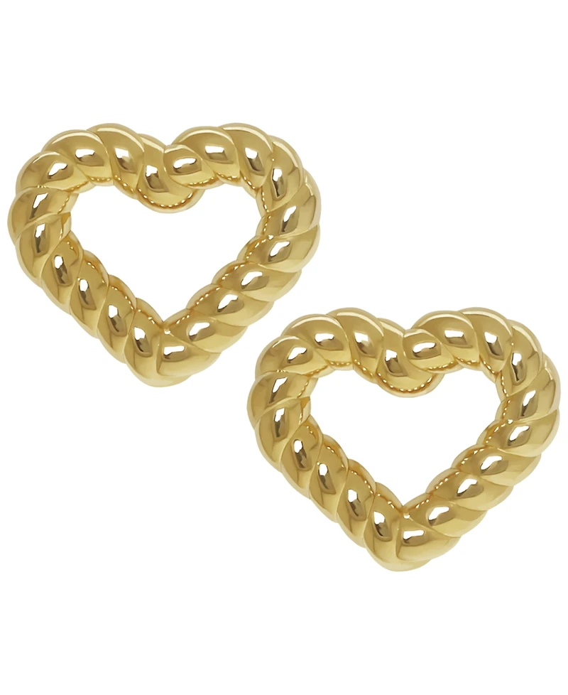 Macy's Sculptured Twisted Heart Stud Earrings in 14k Yellow Gold