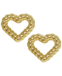 Macy's Sculptured Twisted Heart Stud Earrings in 14k Yellow Gold