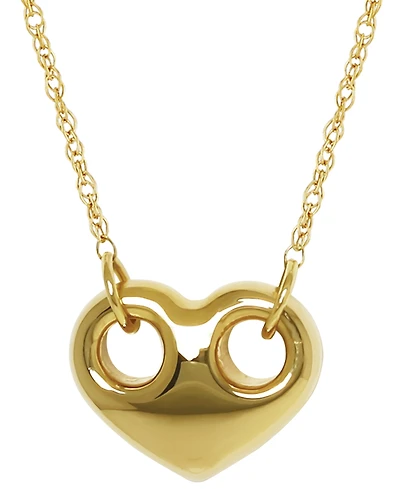 Macy's Open Heart Link Pendant Necklace in 14k Yellow Gold
