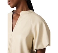Steve Madden Women's Cecila Henley Short-Sleeve Top