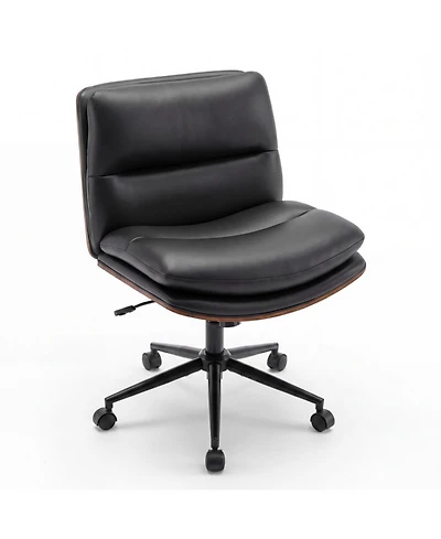 Sugift Armless Office Chair with Curved Backrest and Padded Wide 23in x 17.5 Inch Seat