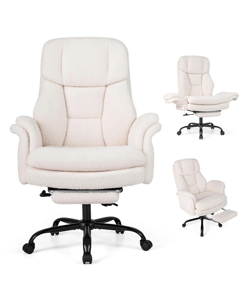 Sugift Ergonomic Cross Legged Big and Tall Executive Office Chair with Retractable Footrest