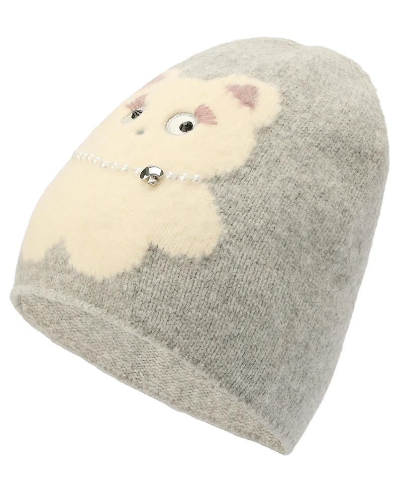 kate spade new york Women's Clover Cat Knit Beanie