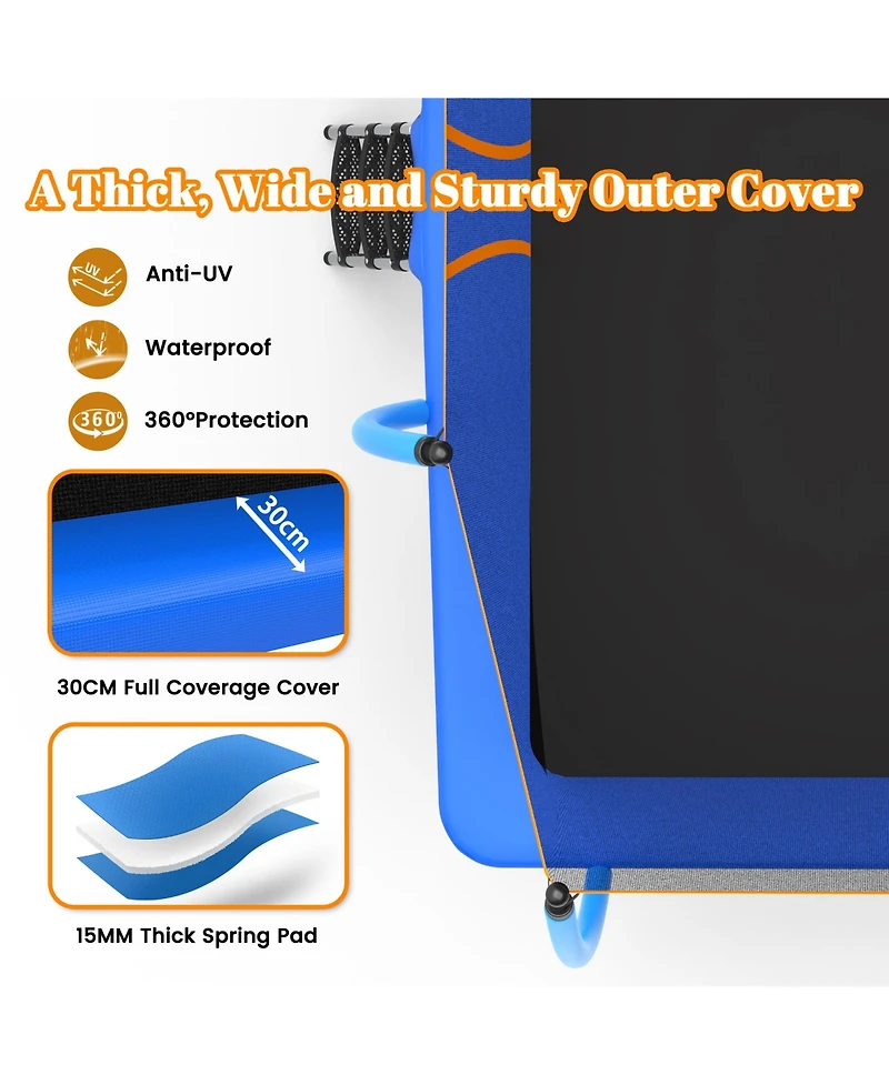 Zeny Outdoor Square Trampolines for Kids Adults Long Rectangular Tumbling Trampoline