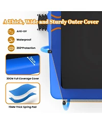 Zeny Outdoor Square Trampolines for Kids Adults Long Rectangular Tumbling Trampoline